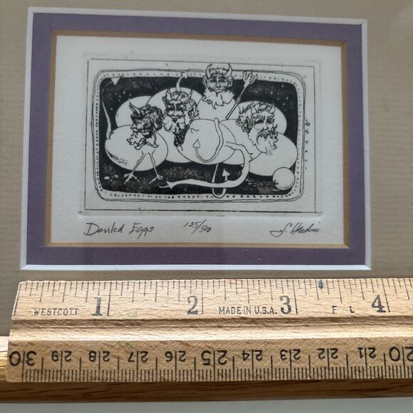 DARLENE HARDIE 125/500 Deviled Eggs Framed Farmhouse Decor eBay Ink LITHO Art - Picture 4 of 7